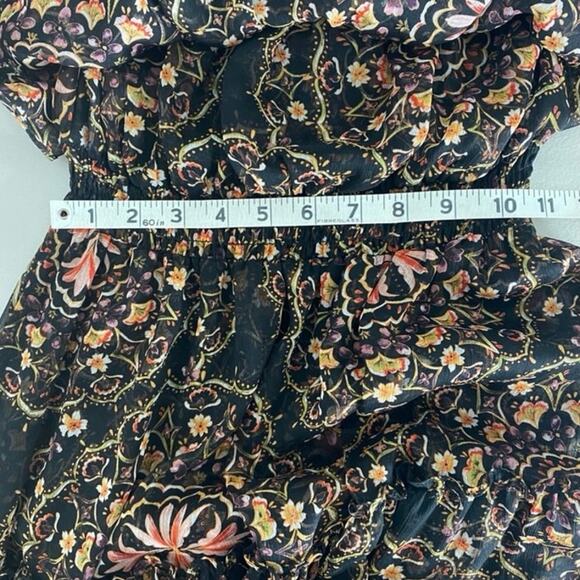 Misa Los Angeles Black Multi Floral Off-the-Shoulder Ruffle Midi Micaela Dress - Picture 11 of 12